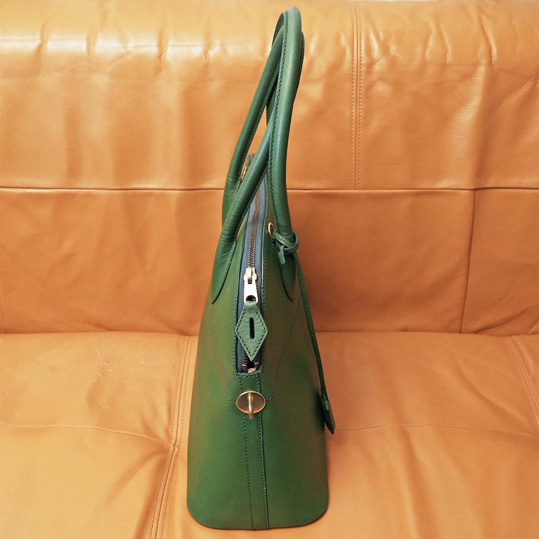 MADE IN ITALY　FOXEY　ハンドバッグ　グリーン　マカロン