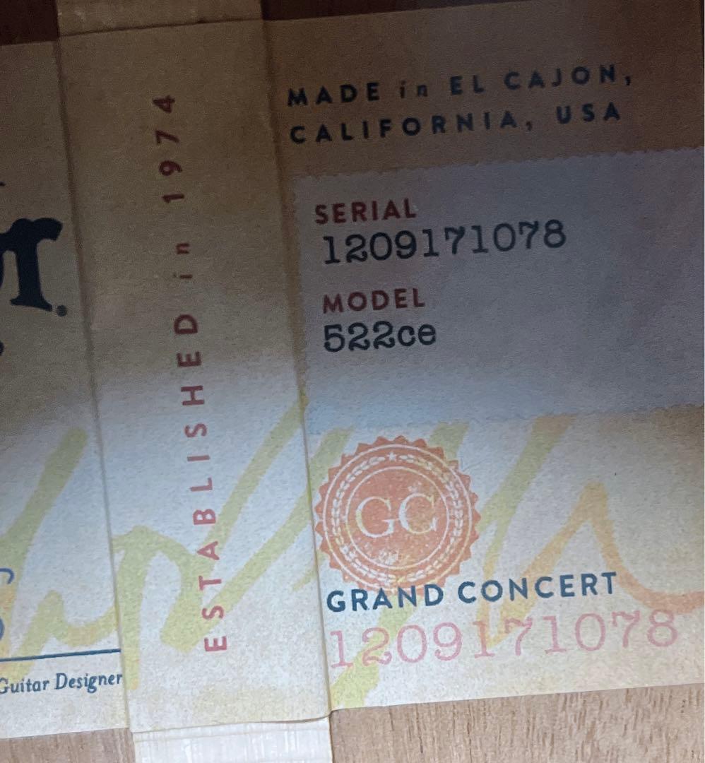 ギター Taylor 522ce V-class ALL mahogany