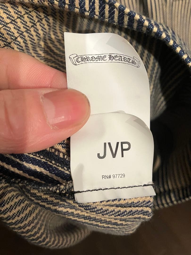 クロムハーツラストバイトストライプシャツジャケットヒッコリーホースシュープリント