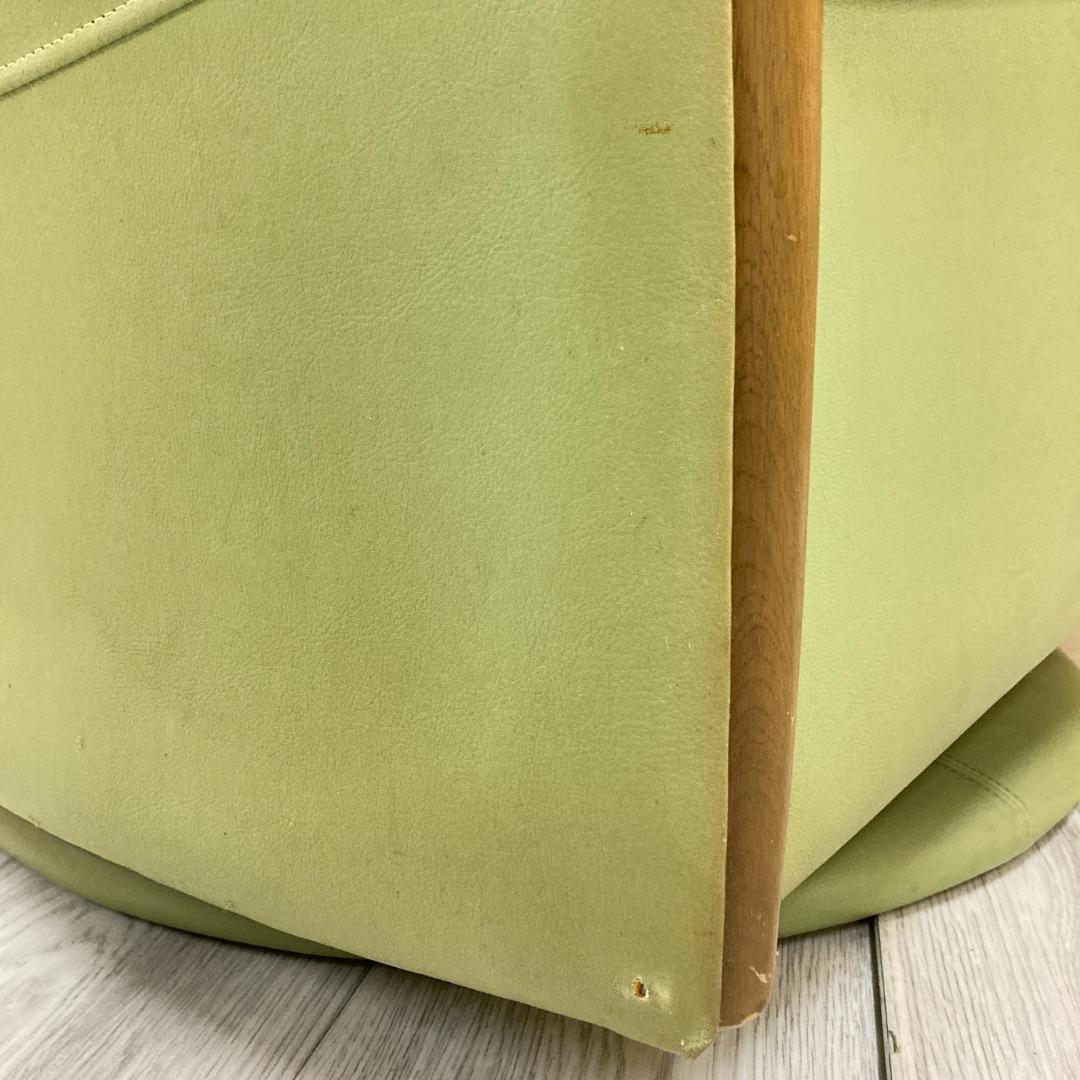 【カリモク】一人掛けソファ　回転式　1Pソファ　本革