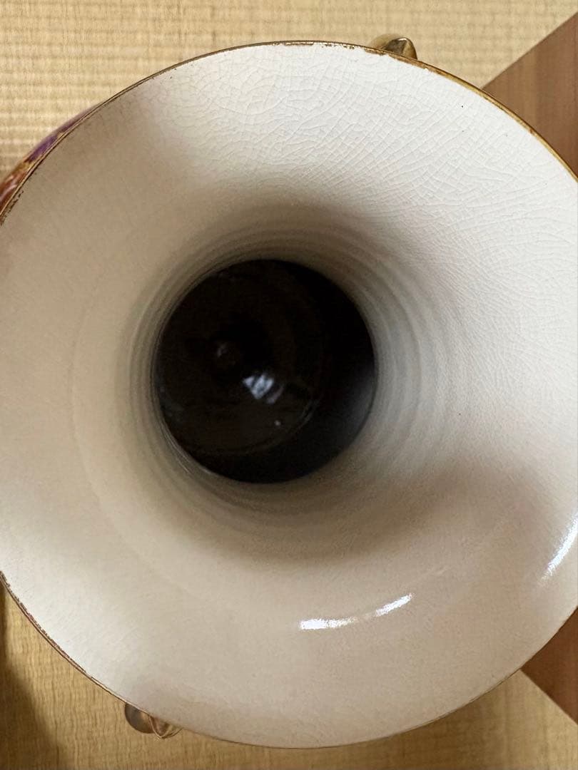 九谷焼 ヴィンテージ双耳花詰花瓶 壺 光峰作