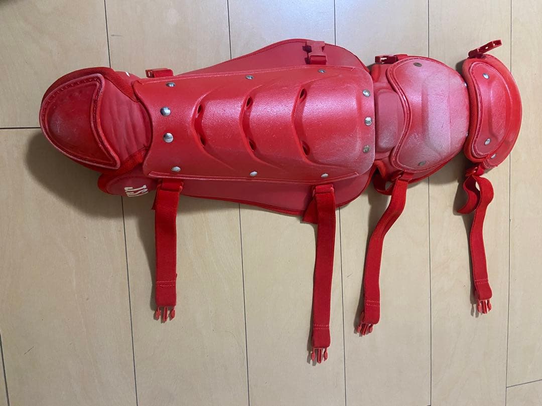 【夏キャンペーン大幅値下げ中】Mizuno キャッチャー防具フルセット　レッド