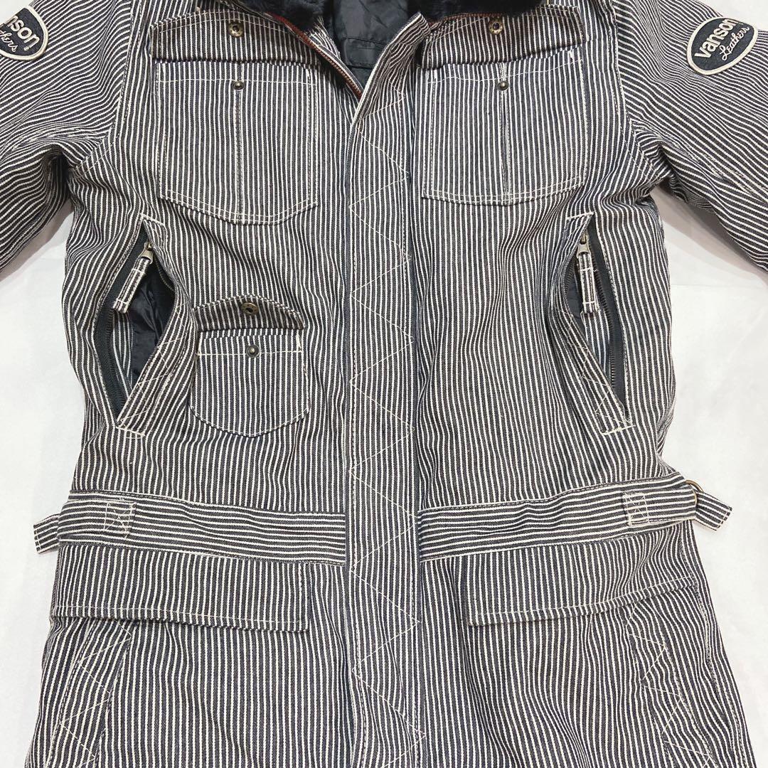 VANSON 冬用　バイクウェア　デニム　カバーオール ツナギ　 L