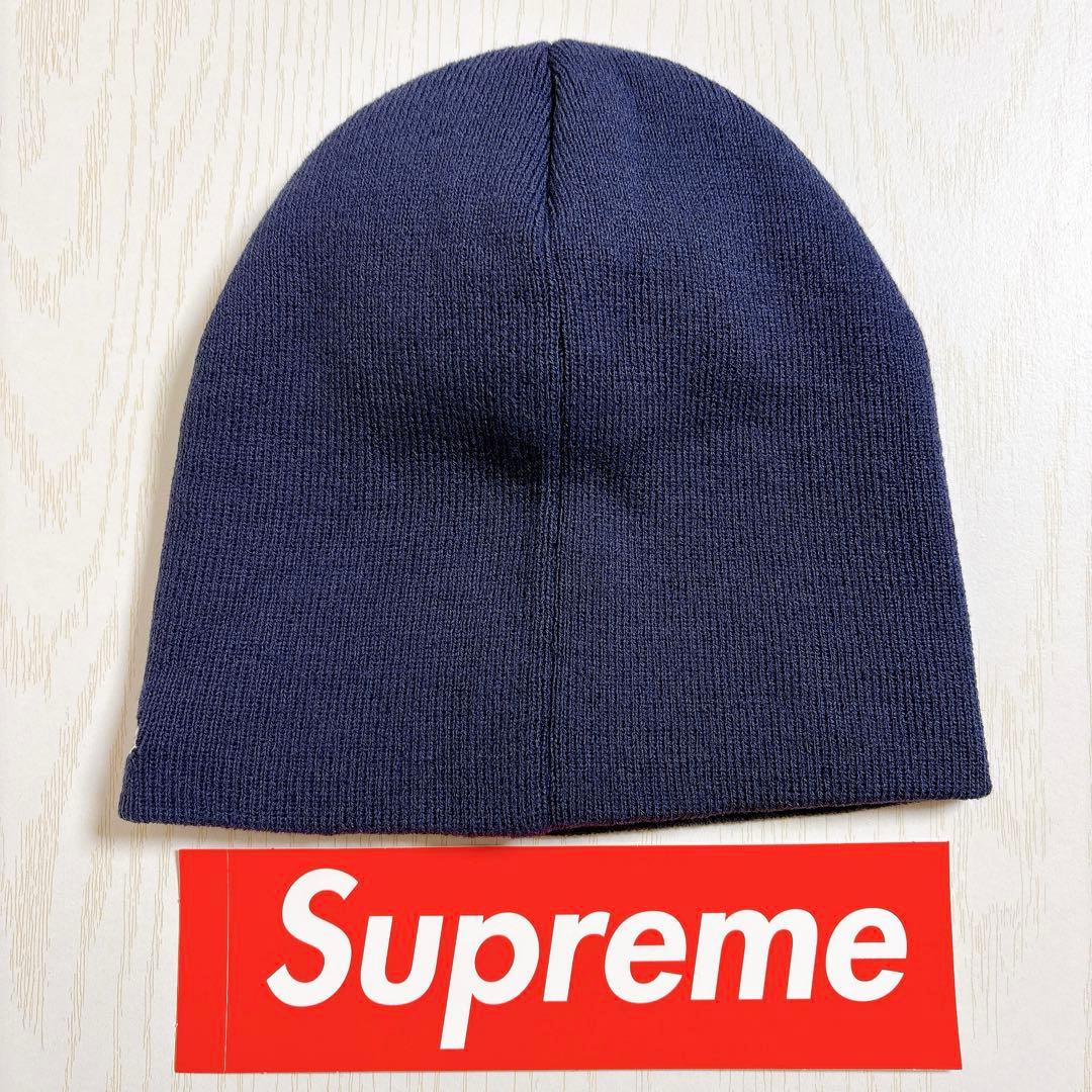 Supreme NEW ERA ニット帽　ビーニー　Sロゴ ネイビー　紺