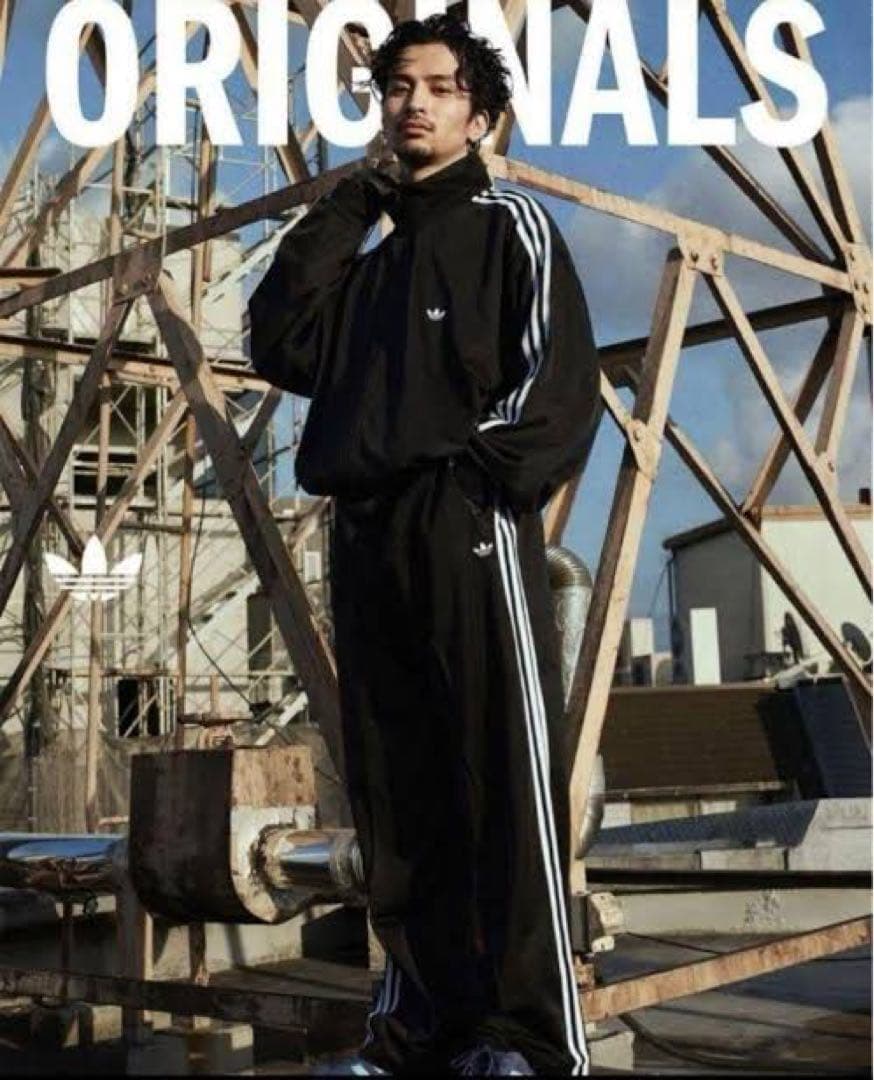 常田大希着用　adidas ベッケンバウアー トラックジャケット　黒 XO