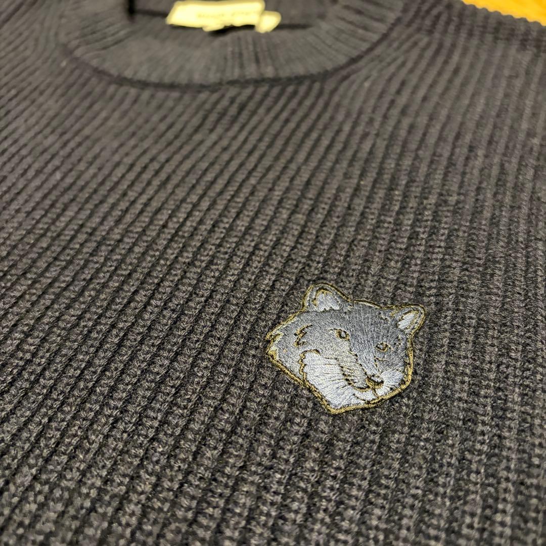 メゾンキツネ ニット プルオーバー フォックスヘッド ネイビー S