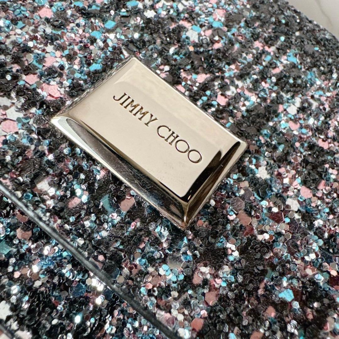 ジミーチュウ Jimmy Choo LILIA グリッターチェーンクラッチバッグ