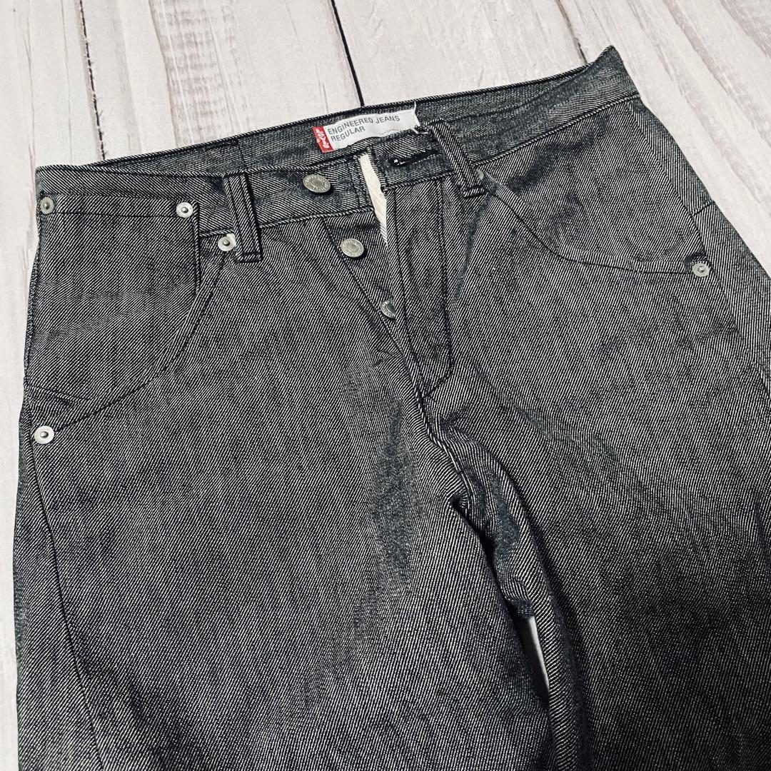 超希少00s日本製リーバイスエンジニアード 先染ブラックセットアップ立体裁断