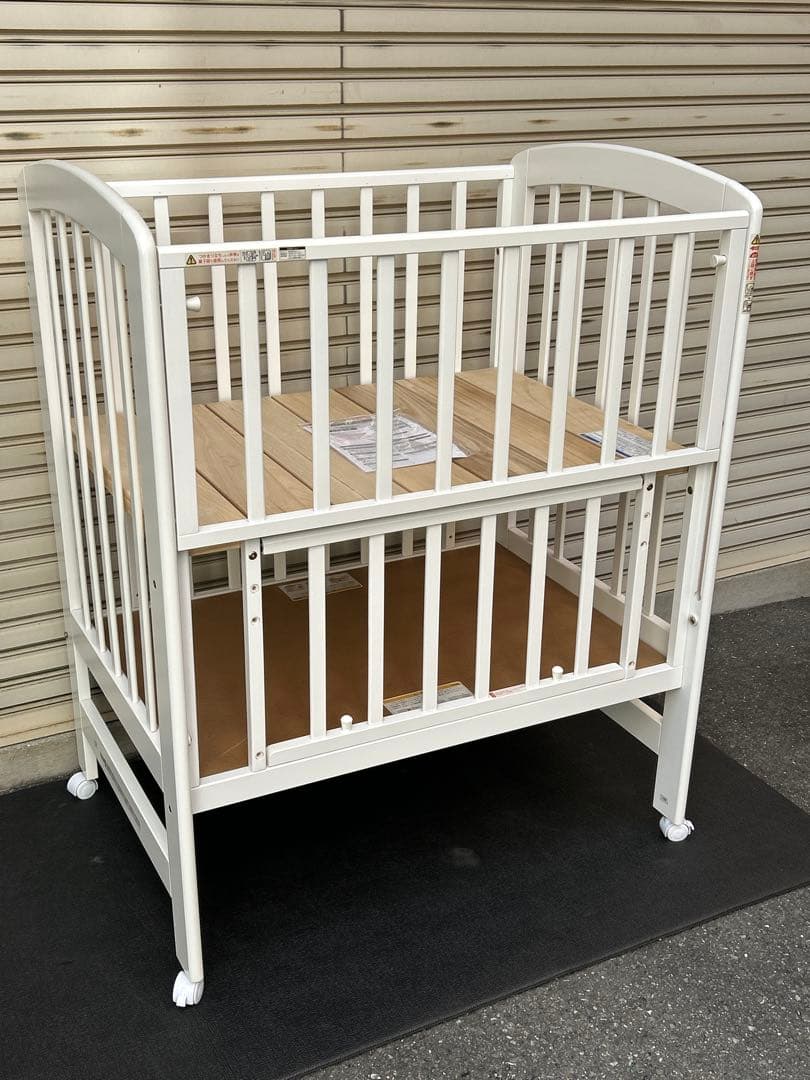 【配達・引取】カトージ　ハイポジションミニベッド アーチ（ホワイト）