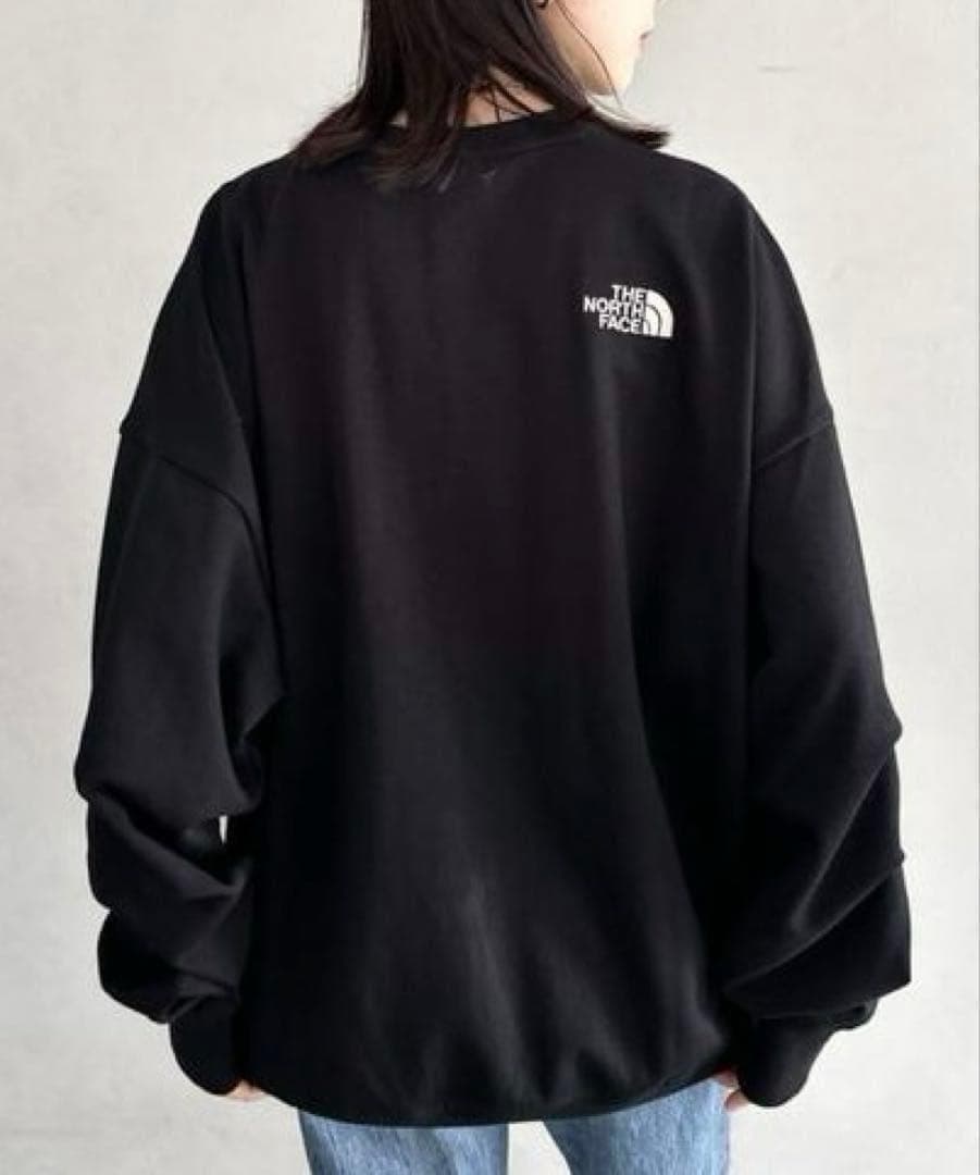 新品　ノースフェイス　ルーズフィット スウェット L 韓国　ブラック ロンT