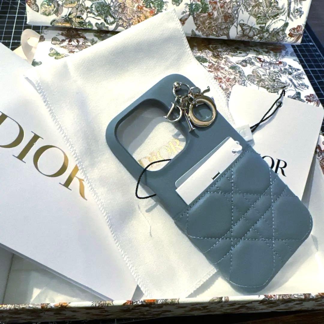 Dior入手不可正規品iPhone15proケースブルーグレー