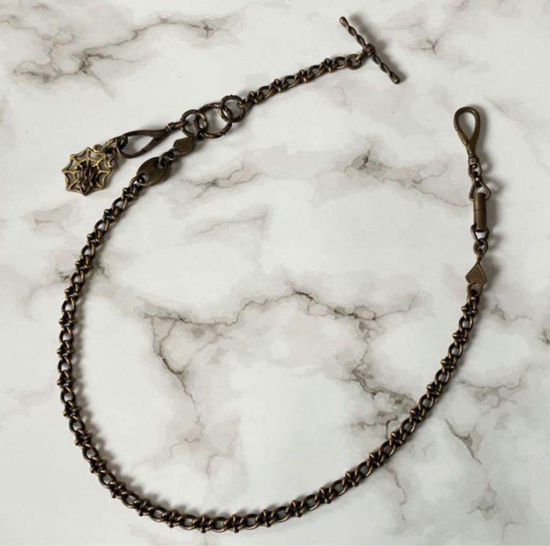 【美品】 ブラックサイン x ガルシア ウォレットチェーン コラボ ブラス