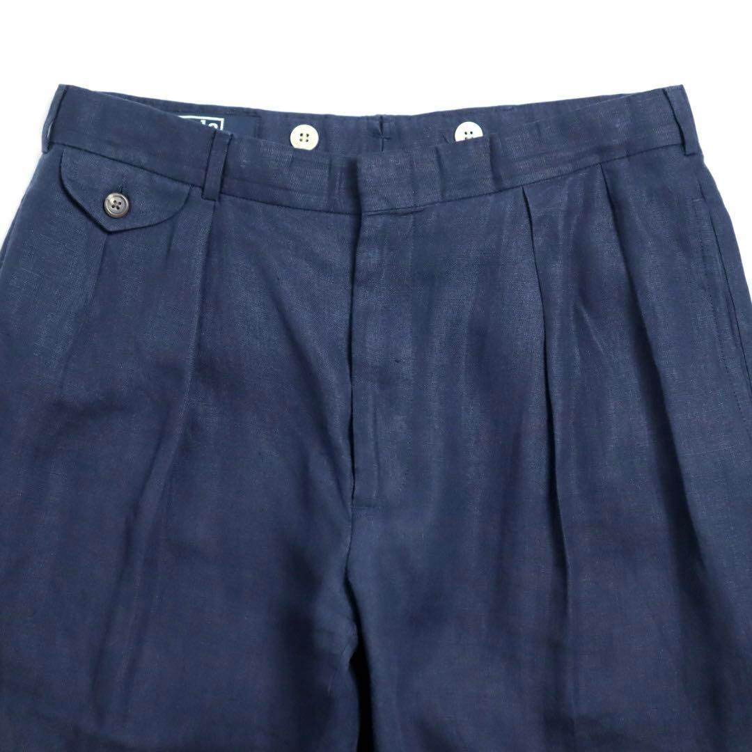 90s Polo Ralph Lauren 2タック リネン ワイドスラックス
