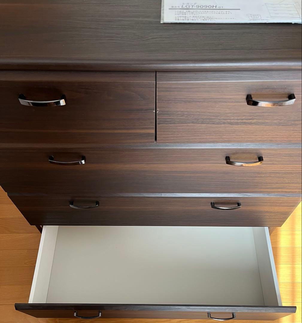 白井産業 チェスト 4段 5杯 ブラウン 取扱説明書付き