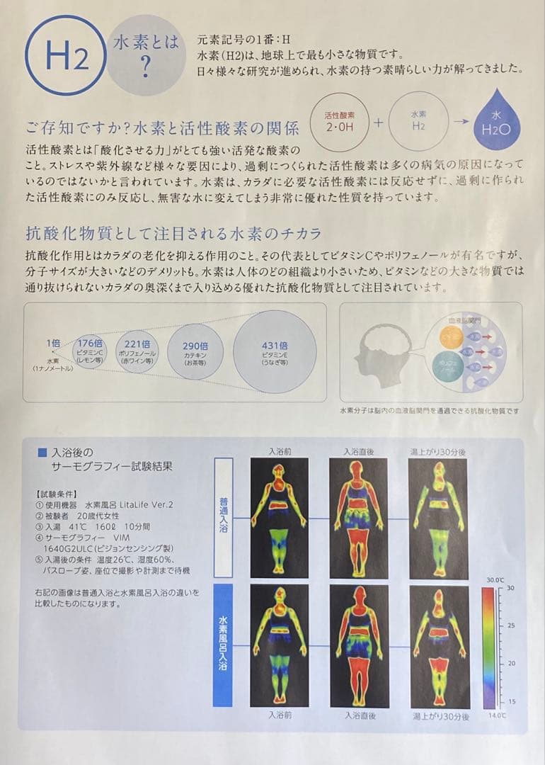 【新品】リタライフ水素風呂バージョン2