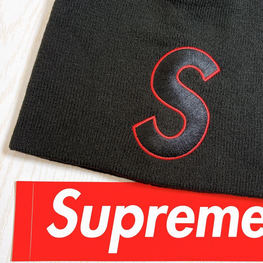 専用　Supreme NEW ERA ニット帽　ビーニー　Sロゴ ブラック　黒