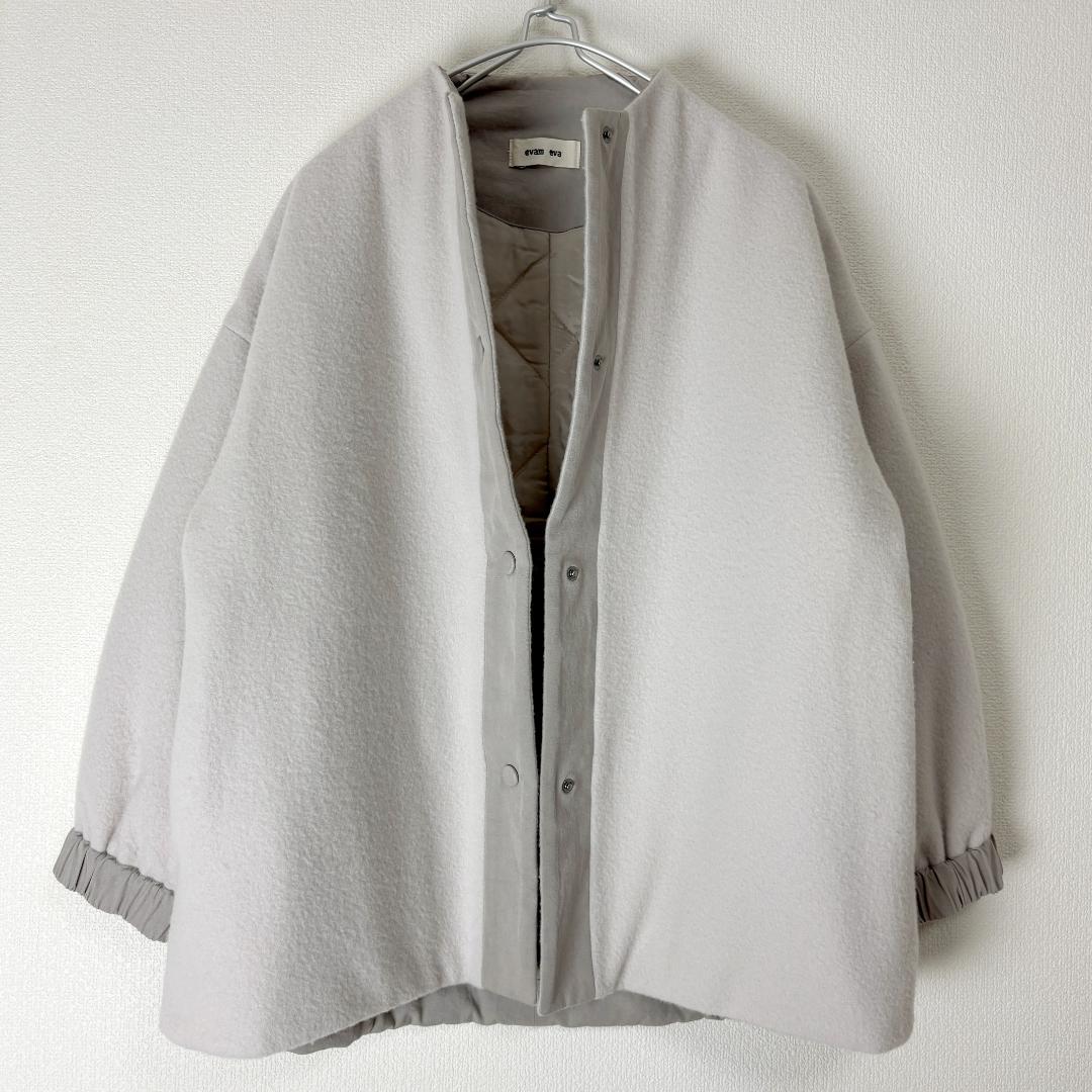 evam eva ウールパディングショートコート 1 ホワイト系 ジャケット