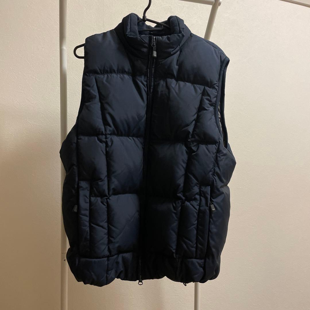 エディーバウアー グースダウンベスト ドローコード ダブルジップ M ネイビー