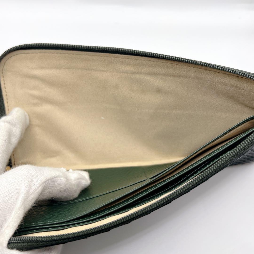 ATAO アタオ リモ パイソン L字ファスナー 長財布 グリーン 蛇革　レザー