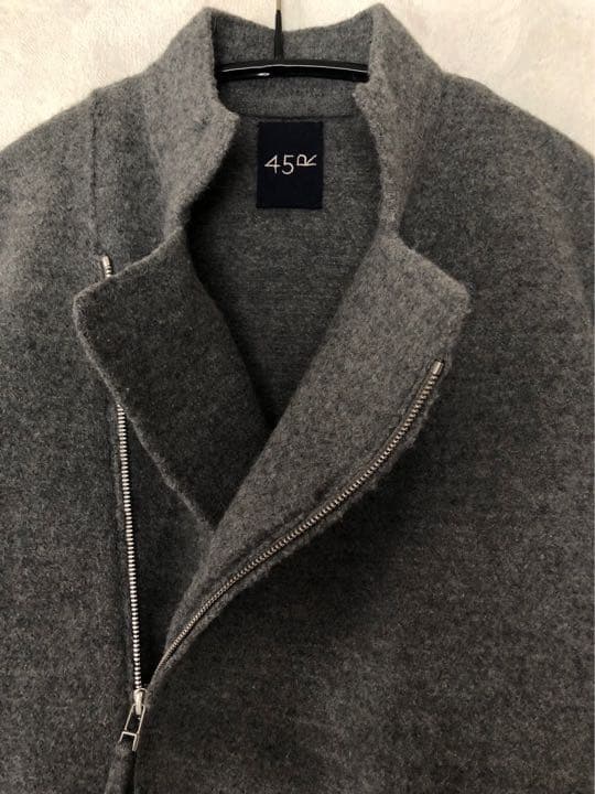 45R フロート縮絨のライダースジャケット