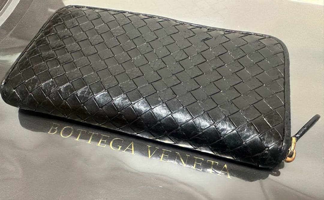 【本体のみ】ボッテガヴェネタ ラウンドファスナー/ラム＆パイソン/黒/2️⃣✨✨