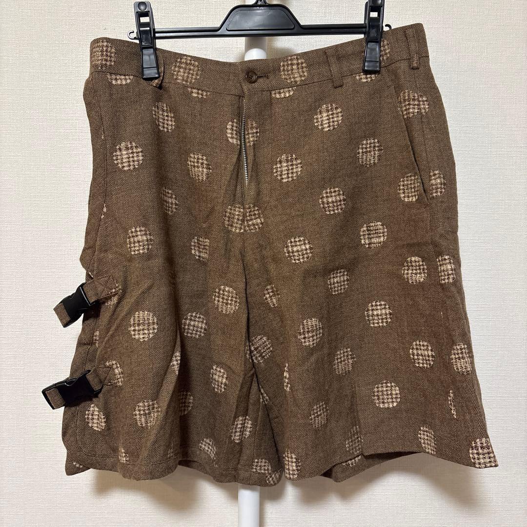 コムデギャルソンオムプリュス ブラウン 水玉模様 ショートパンツ
