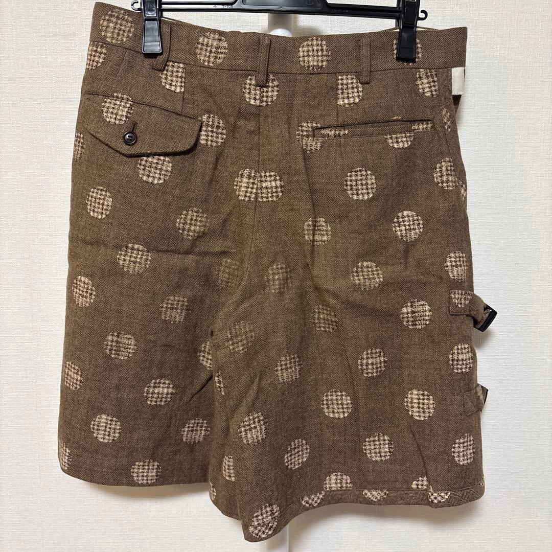コムデギャルソンオムプリュス ブラウン 水玉模様 ショートパンツ