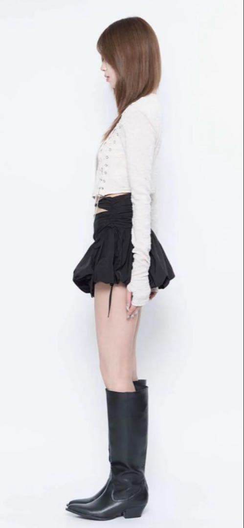 スカート THEREDTHREAD strap balloon skirt