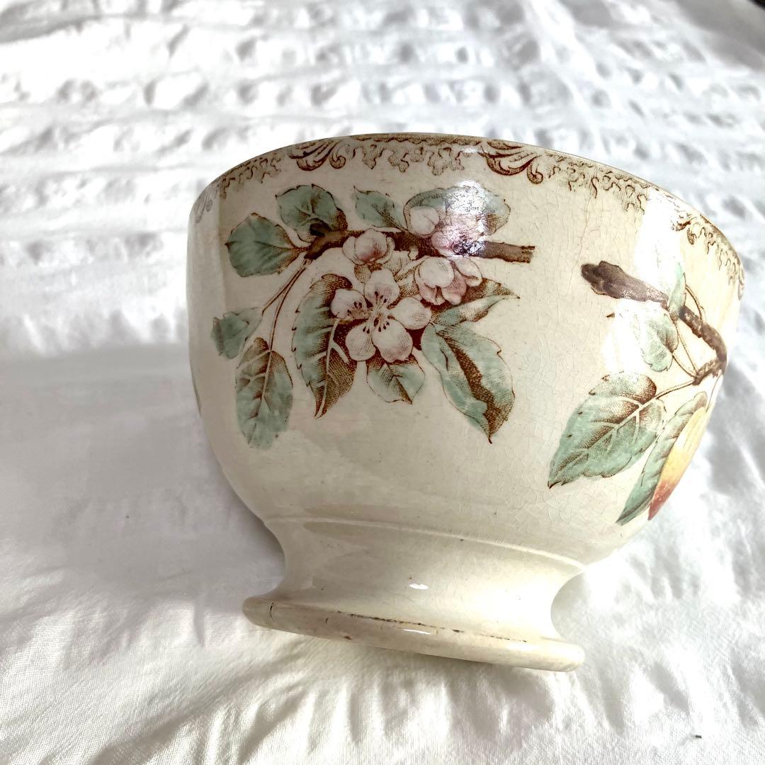 花とフルーツのアンティーク カフェオレボウル