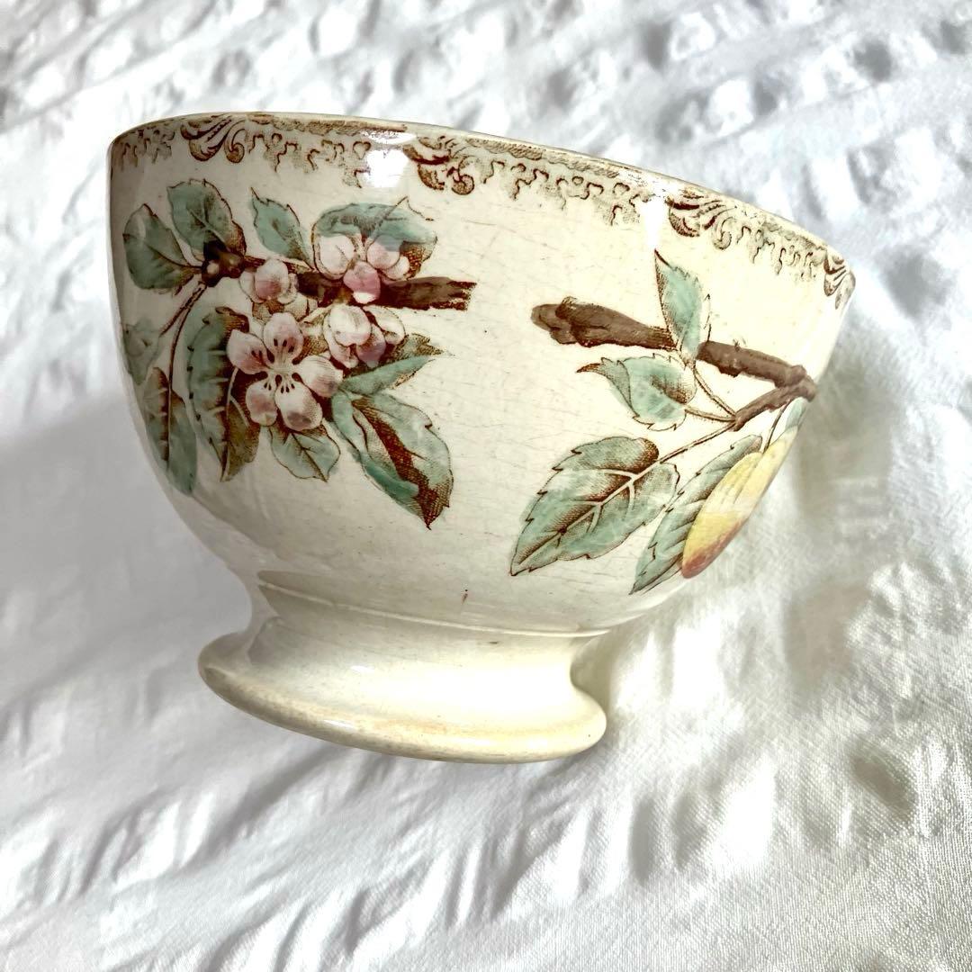 花とフルーツのアンティーク カフェオレボウル