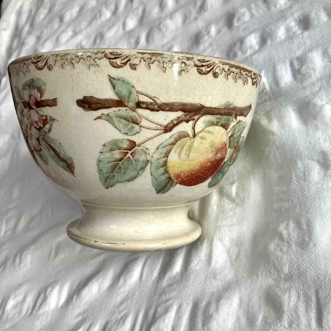 花とフルーツのアンティーク カフェオレボウル