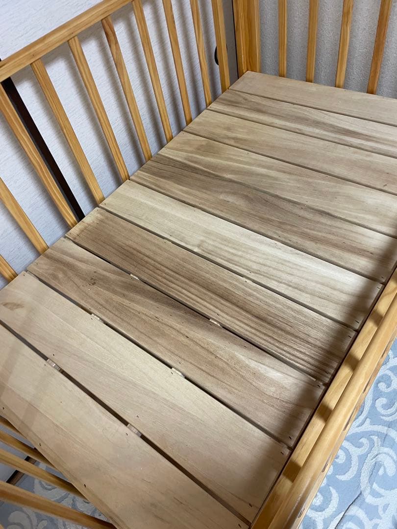 カトージ 木製 ハイポジション ベビーベッド スライド式サイド KATOJI