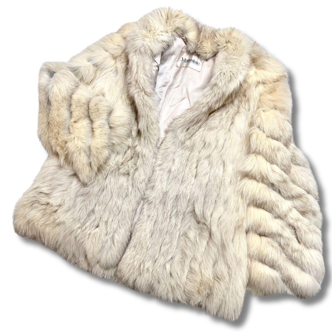 【美品✨】ブルーフォックス リアルファーコート 本毛皮 狐 大きいサイズ