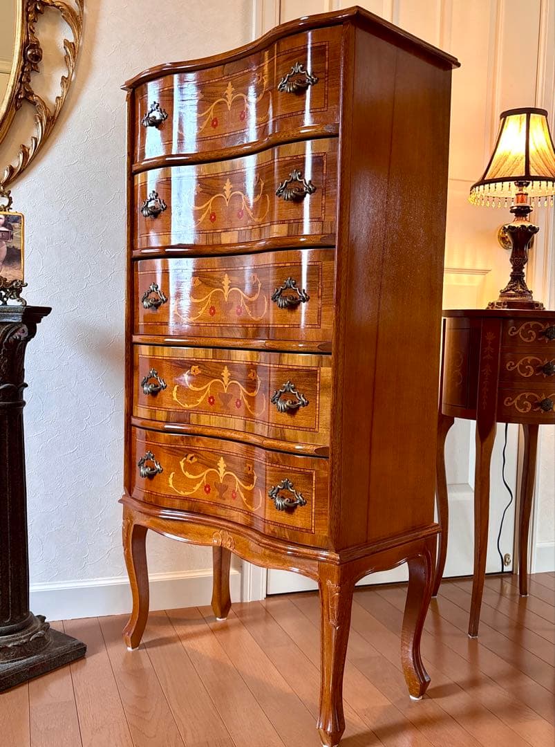 イタリア製 TAROCCO VACCARI猫足チェスト(家の置物と額絵はオマケ)