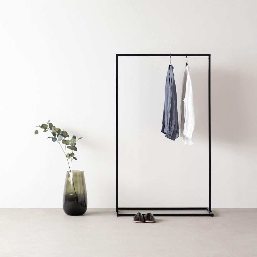 KANADEMONO シンプル アイアン ハンガーラック　Black　W90