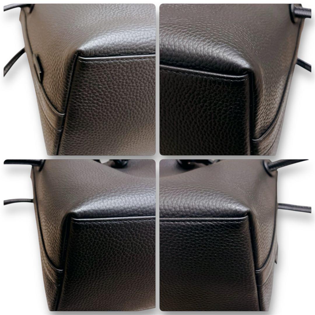 【極美品】 VASIC ヴァジック ボンドミニ ハンドバッグ ブラック レザー