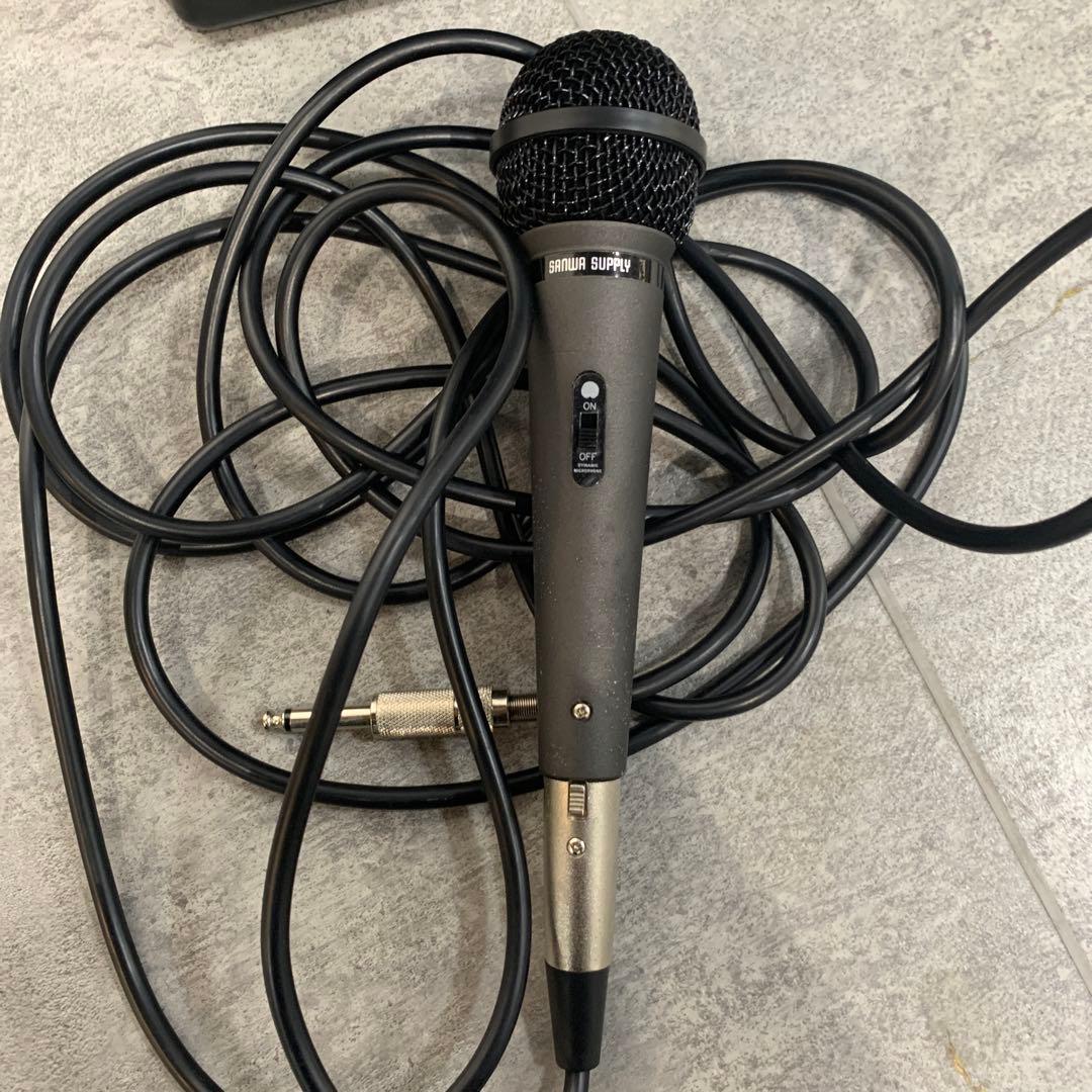 【s.t107】SANWA アンプ内蔵スピーカー 400-SP044 マイク付き