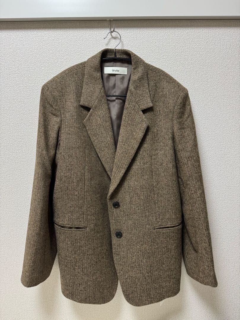 【新品】anuke ベージュHerringbone Wool Jacketタグ有