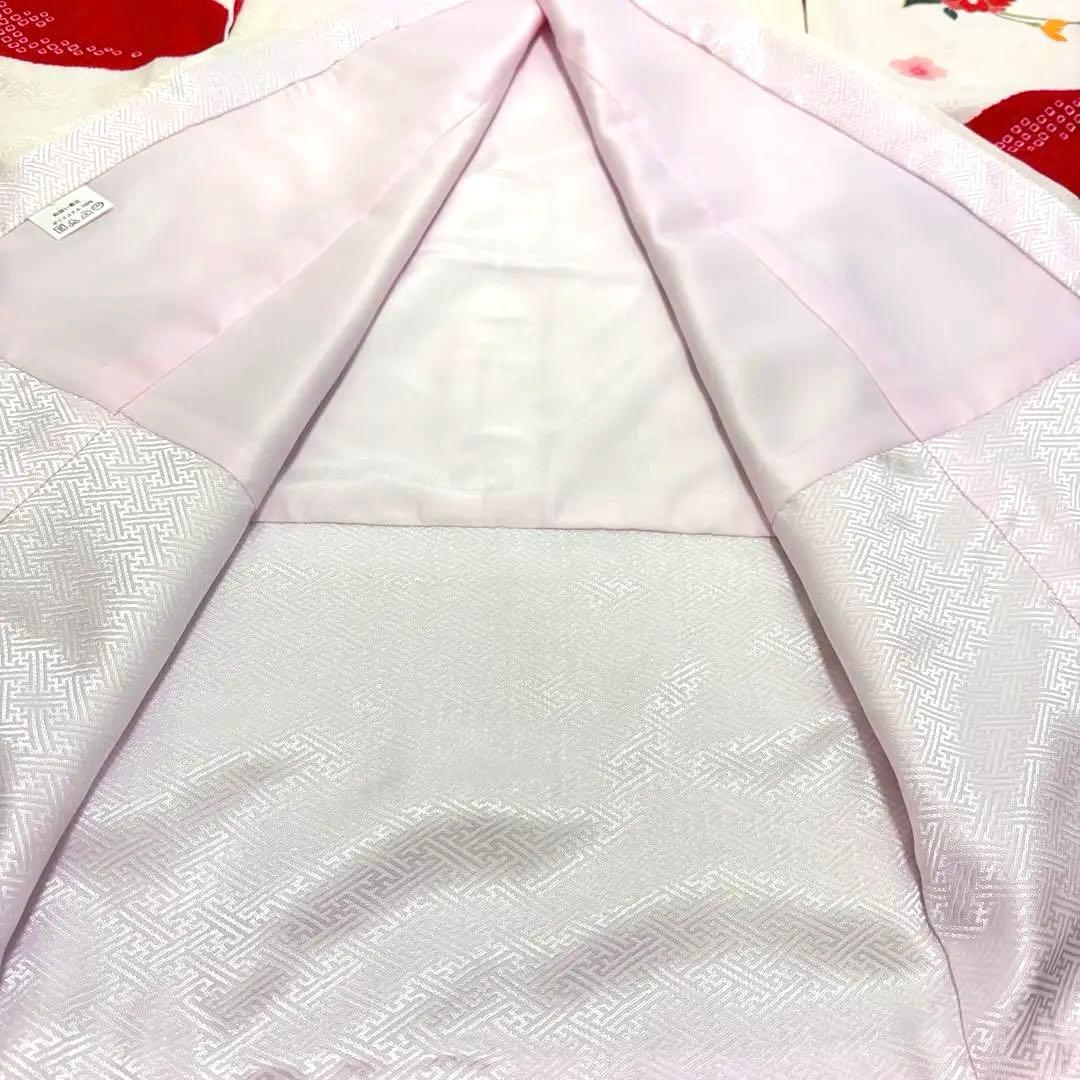 【訳あり特価・未使用】手書き京友禅 本絞り 古典桶絞り お宮参り 産着 赤