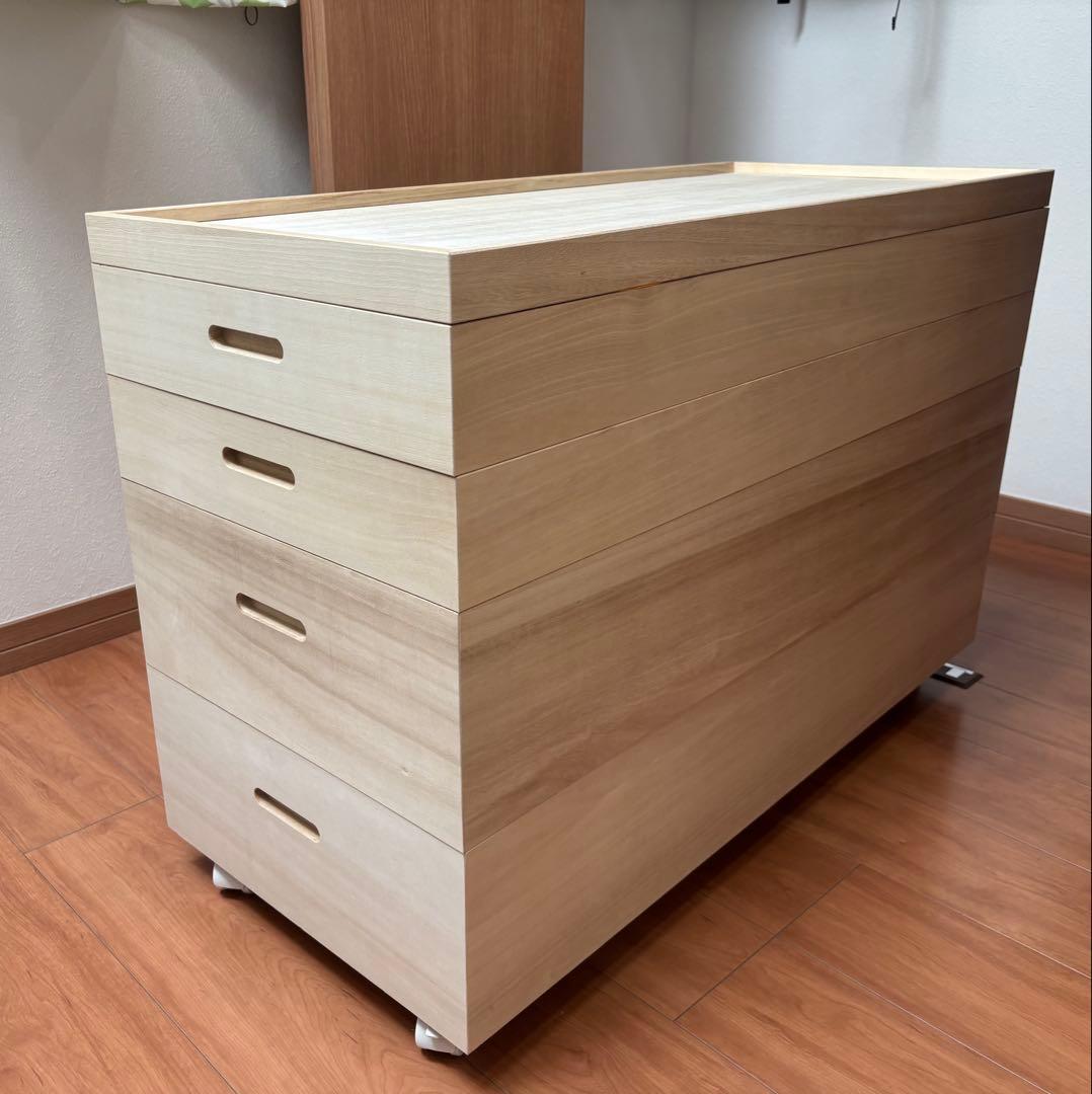 桐箪笥　4段 キャスター付き