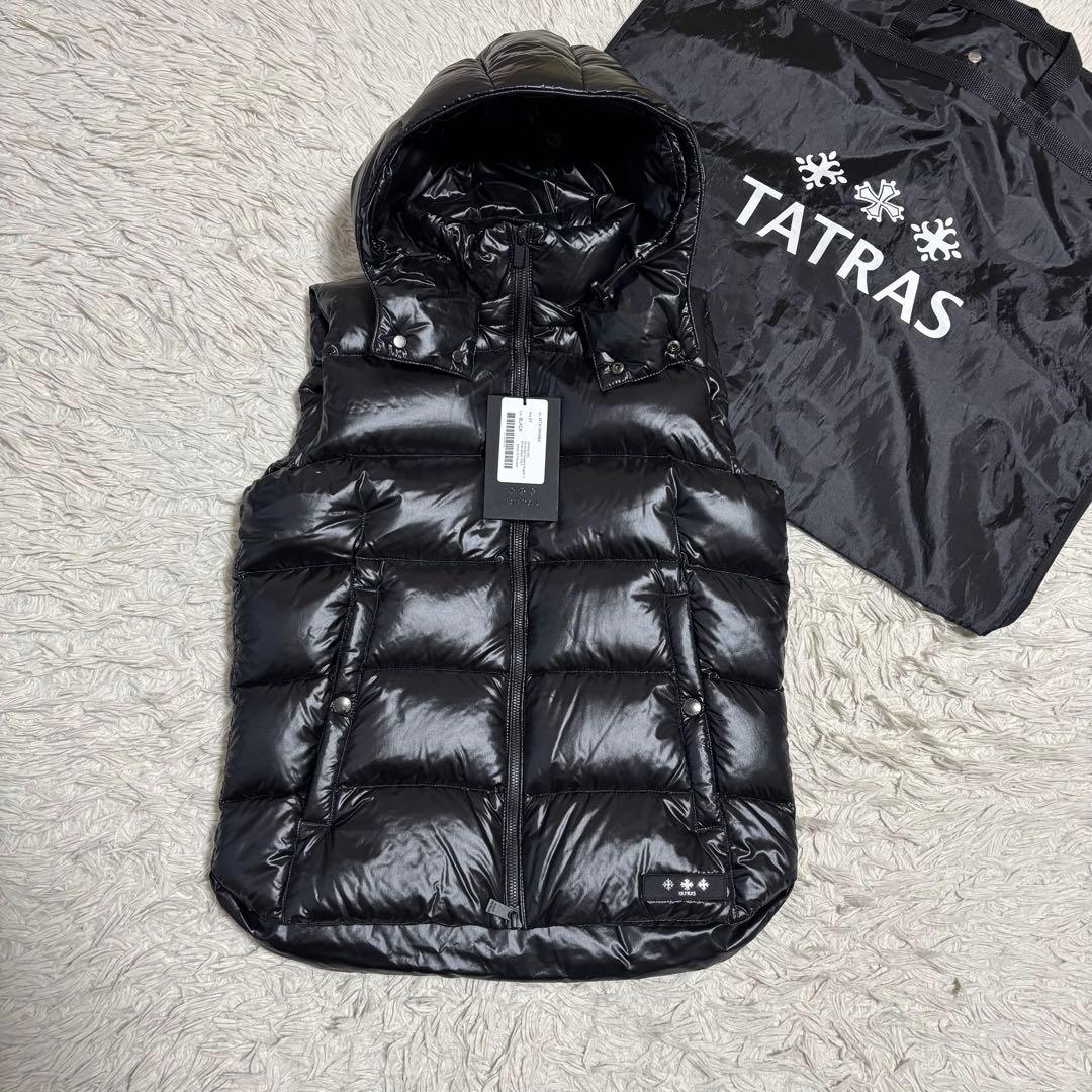 未使用 TATRAS POSEIDONE ダウンベスト ブラック 01 フード
