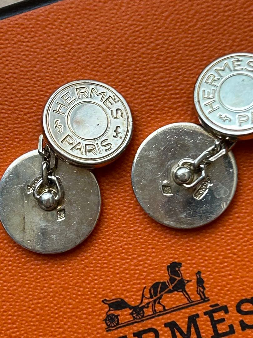 HERMES エルメス シルバー カフリンクス【保管品】セリエ