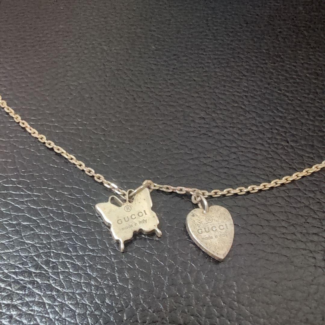 GUCCI シルバーネックレス バタフライ ハートAG925