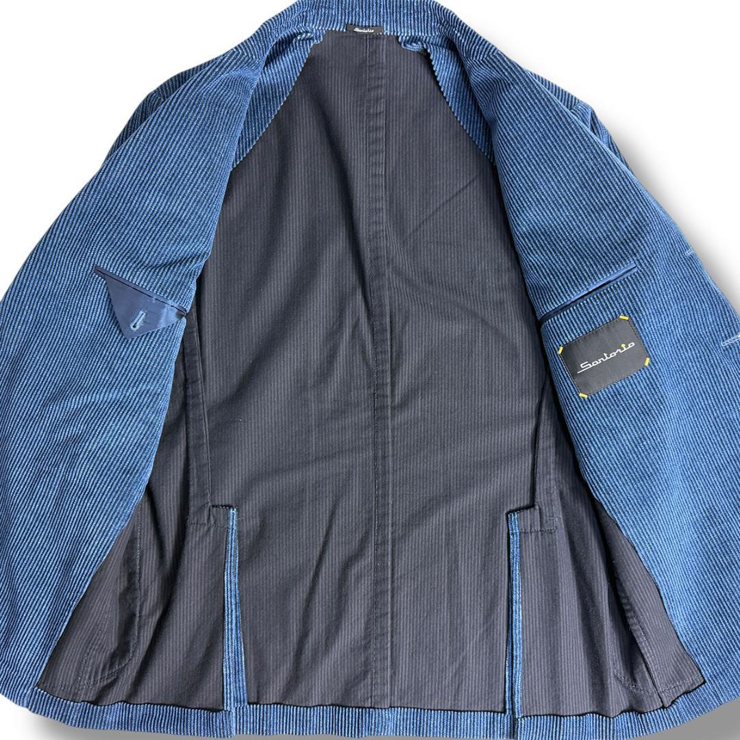 J7377 美品 サルトリオ コーデュロイ セットアップスーツ ネイビー 52