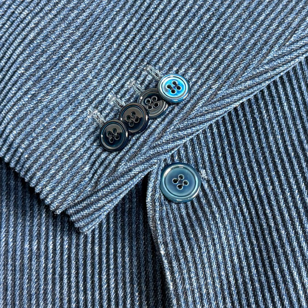 J7377 美品 サルトリオ コーデュロイ セットアップスーツ ネイビー 52