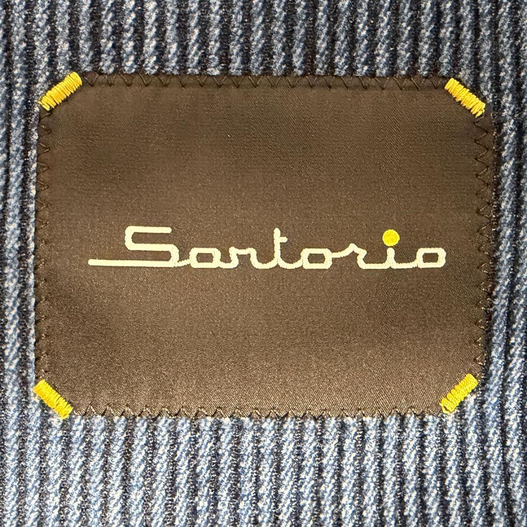 J7377 美品 サルトリオ コーデュロイ セットアップスーツ ネイビー 52