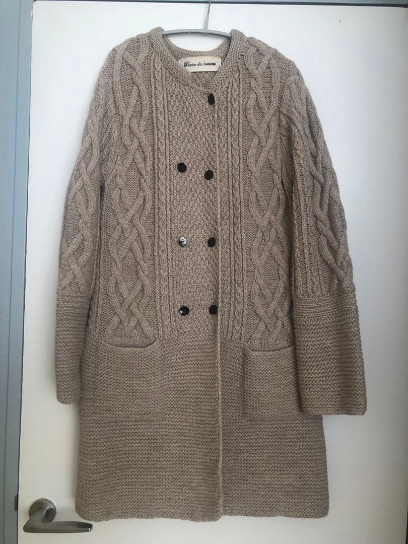 ポルテ デ ブトン ニットコート ウールコート アルパカ
