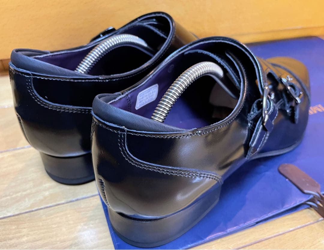 新品リーガルビジネスシューズダブルモンクストラップタフスクラッチレザー25.5