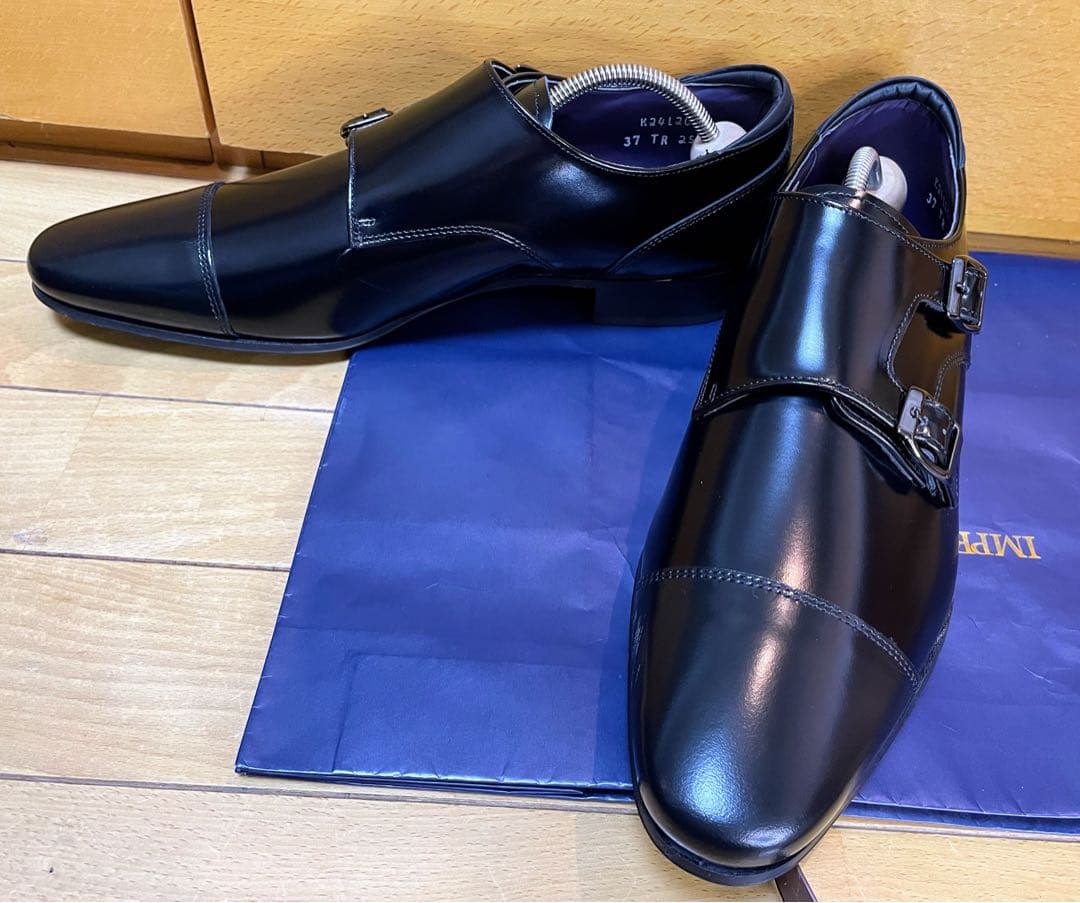 新品リーガルビジネスシューズダブルモンクストラップタフスクラッチレザー25.5