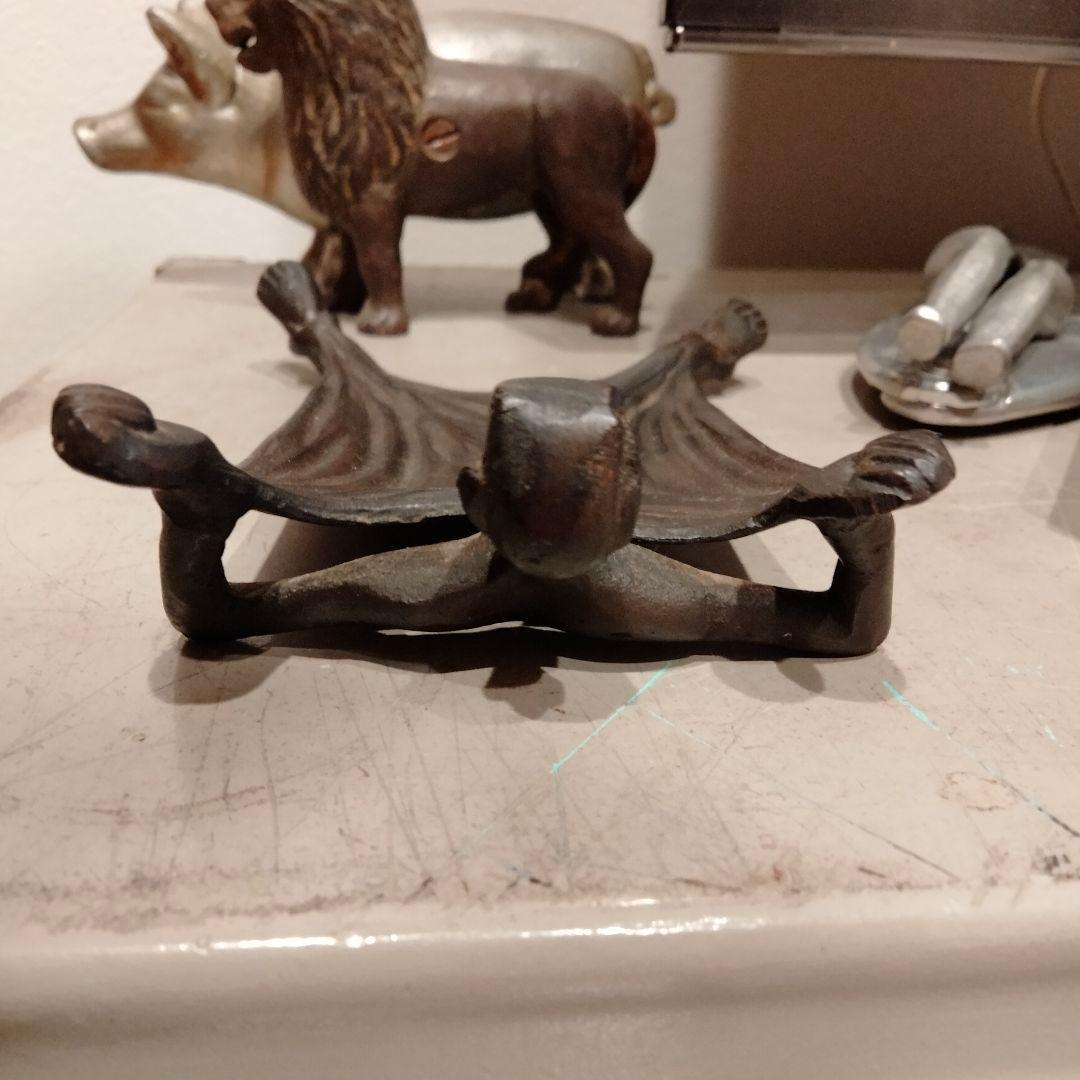 20s 30s レア ビンテージ デビル スカル トレイ ホルダー アンティーク